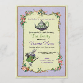 Tea Party födelsedag Alice i underlandsinbjudan Inbjudningar