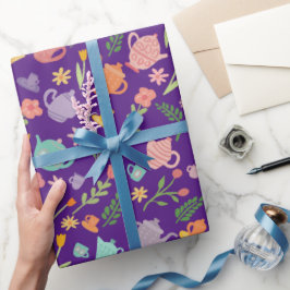 Tea Party Födelsedag Bröllop Påsk Vår Blommig Presentpapper