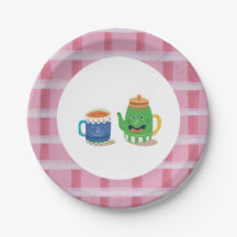 Tea Party födelsedag Papper Plate