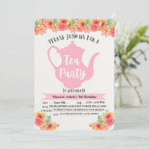 Tea Party-inbjudningar för flickor
