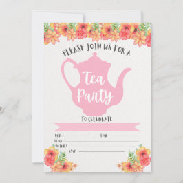 Tea Party-inbjudningar för flickor Inbjudningar