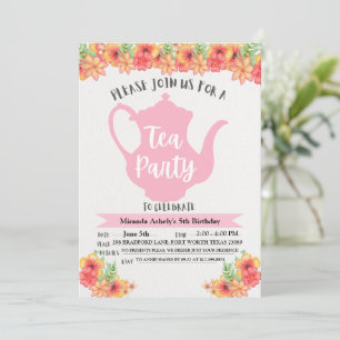 Tea Party-inbjudningar för flickor Inbjudningar