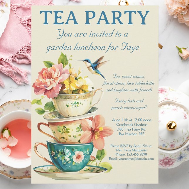Tea Party Invitation Inbjudningar (Skapare uppladdad)