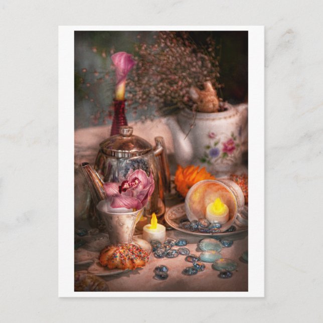 Tea Party - jag skulle vilja att kärlek fick lite  Inbjudan Vykort (Framsida)