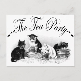 Tea Party Kittens Inbjudan Vykort