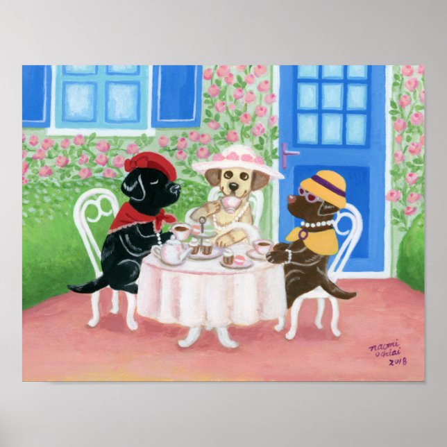 Tea Party Labradors Poster (Framsidan)