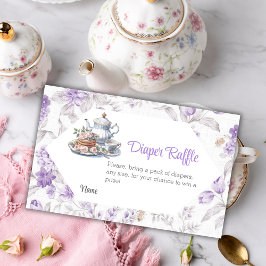Téa Party Lavendel Blommig Baby Shower Blöja Spel Tilläggskort