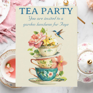 Tea Party-mappad inbjudan