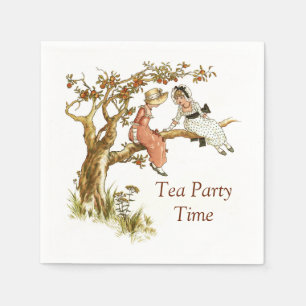 Tea Party med Kate Greenaway-illustration Pappersservett