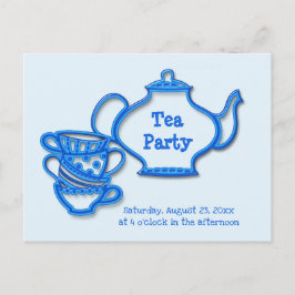Tea Party med Kettle och Kopp Inbjudan Vykort