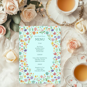 Tea Party Möhippa Cute Colorful ANPASSNINGSBAR Meny