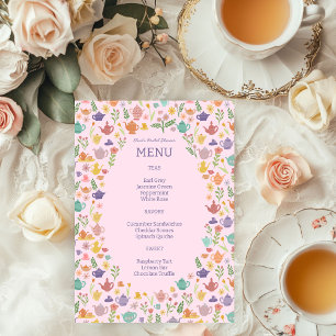 Tea Party Möhippa Cute Colorful ANPASSNINGSBAR Meny