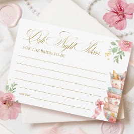 Tea Party Möhippa Datum Nattkort Inbjudningar