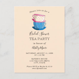 Tea Party Möhippa Elegant Cute Aeftermiddag tea Vykort
