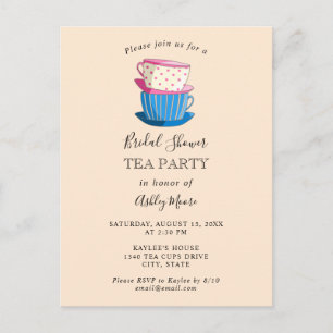 Tea Party Möhippa Elegant Cute Aeftermiddag tea Vykort