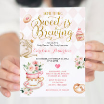 Tea Party Något Sweet håller på att andas babyskor