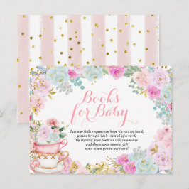 Tea Party Pastel Flowers Bokar för baby Inbjudan Vykort