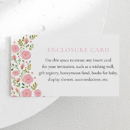 Tea Party Pink Roses Anpassad Införandekort Tilläggskort