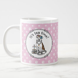 Tea Party Pit Bull (lt brindle white 3), söt hund Jumbo Mugg