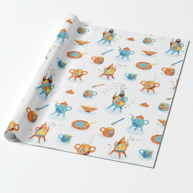 Tea-party. Presentpapper (Utrullad)