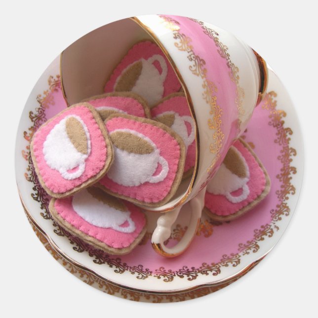 Tea Party! Runt Klistermärke (Framsida)