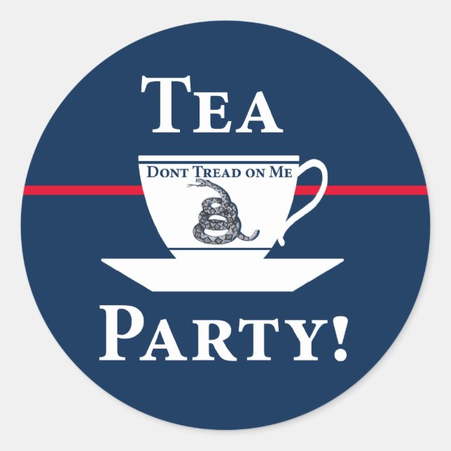 Tea Party! Runt Klistermärke (Framsida)