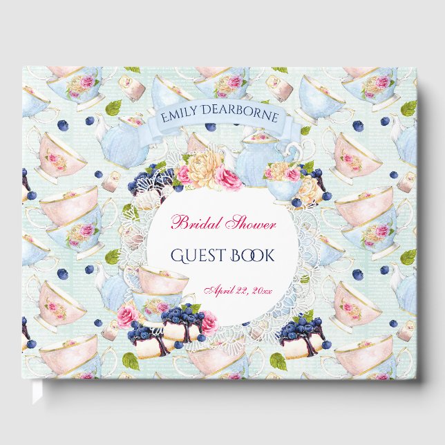 Tea Party Snöre Doily Ro Tea Kopp Gästböcker (Framsida)