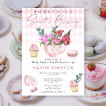 Tea Party Something Sweet is Brewing Baby Shower