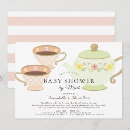 Tea Party Tea Pot & Kopp Baby Shower by Mail Inbjudningar