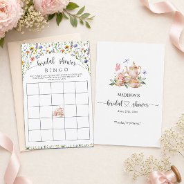 Tea Party Wildflowers Bröllopsdusch Bingo Spel