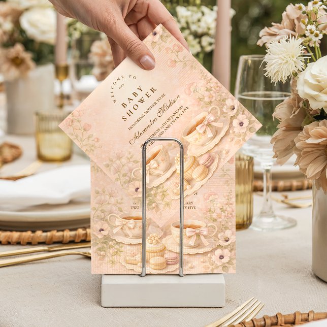 Tea Party With Mom-to-Be Baby Shower Pappersservett (Skapare uppladdad)