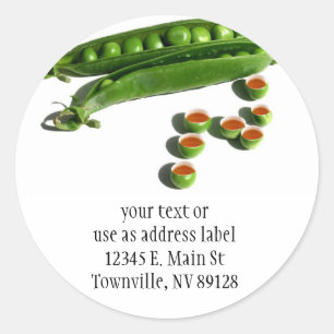Tea Peas - Ärter i en Pod med Tea Pea Kopp Runt Klistermärke