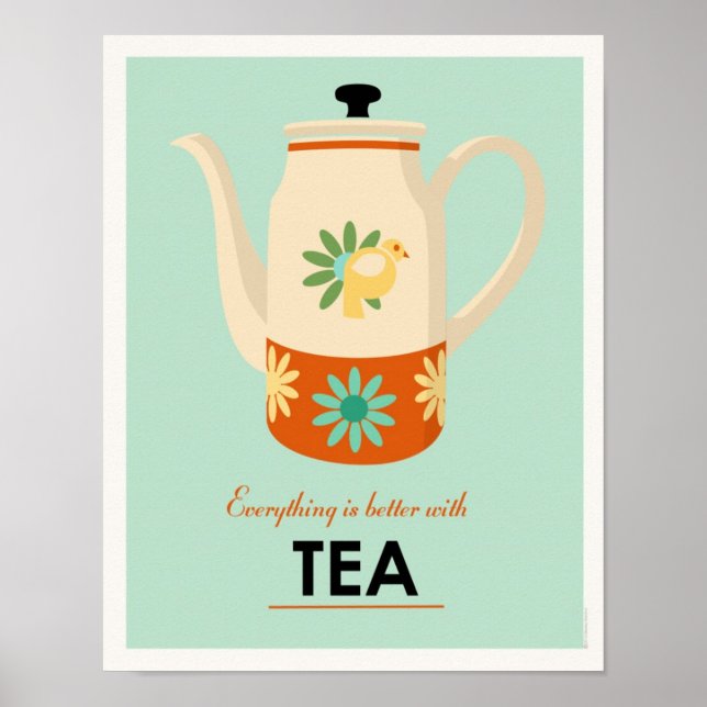 Tea Pot i mitten av århundradet Poster (Framsidan)