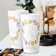 Tea Pots och Kopp Monogram White Mugg