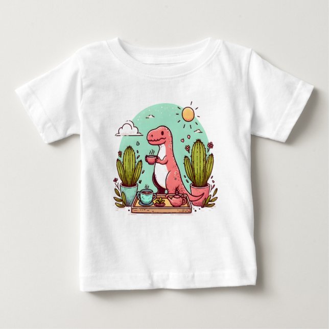 Tea-Rex Cactus Charm T Shirt (Framsida)