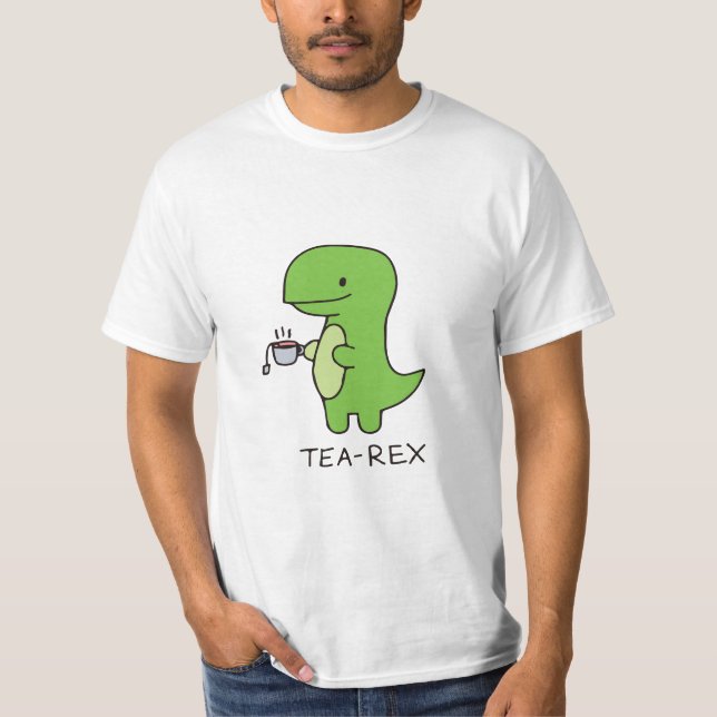 Tea-Rex, Cute Dinosaur, Funny Älskare Dino T Shirt (Framsida)