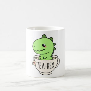 Tea-Rex Cute T-Rex Dinosaur Kawaii Funny Dino Pun Kaffemugg
