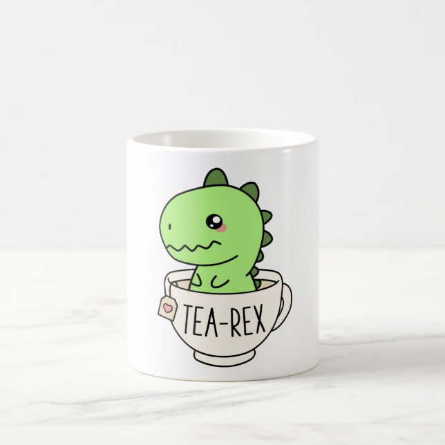 Tea-Rex Cute T-Rex Dinosaur Kawaii Funny Dino Pun Kaffemugg (Center)