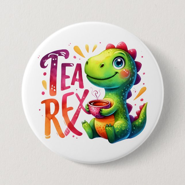 Tea Rex Dinosaur Knapp (Framsida)