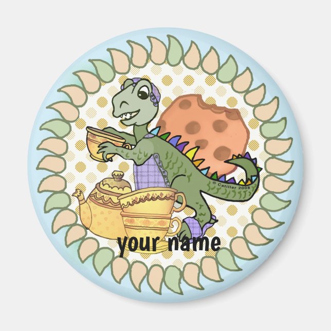 Tea Rex Dinosaur Magnet (Framsidan)