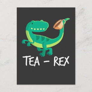 Tea Rex Dinosaur Rolig T-Rex Söt Dino Vykort