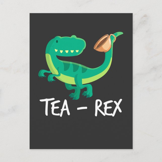 Tea Rex Dinosaur Rolig T-Rex Söt Dino Vykort (Framsida)