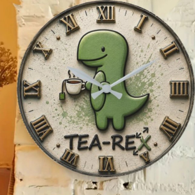 Tea-Rex Dinosaur Stor Klocka (Skapare uppladdad)