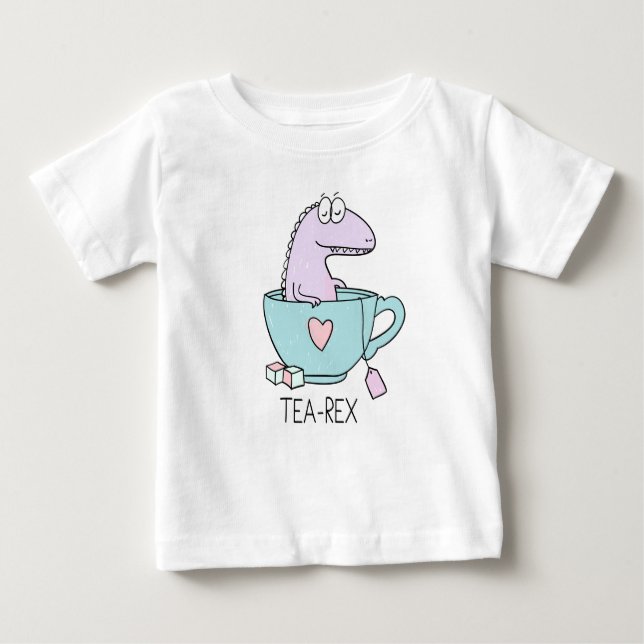 Tea Rex Dinosaur T Shirt (Framsida)