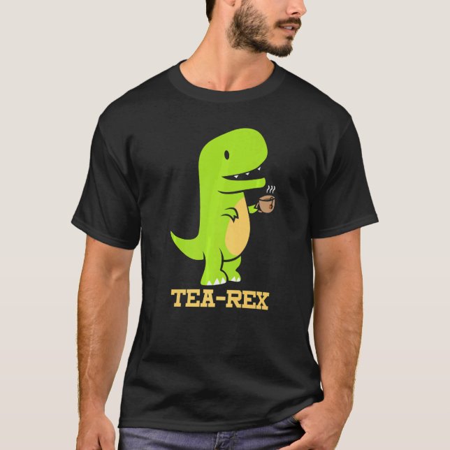 Tea Rex Dinosaur Tea Drinker Dino Fossils T Shirt (Framsida)