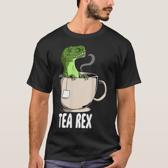 Tea Rex Funny Rex Dinosaur Joke Pun Tyrannosaurus T Shirt (Framsida)