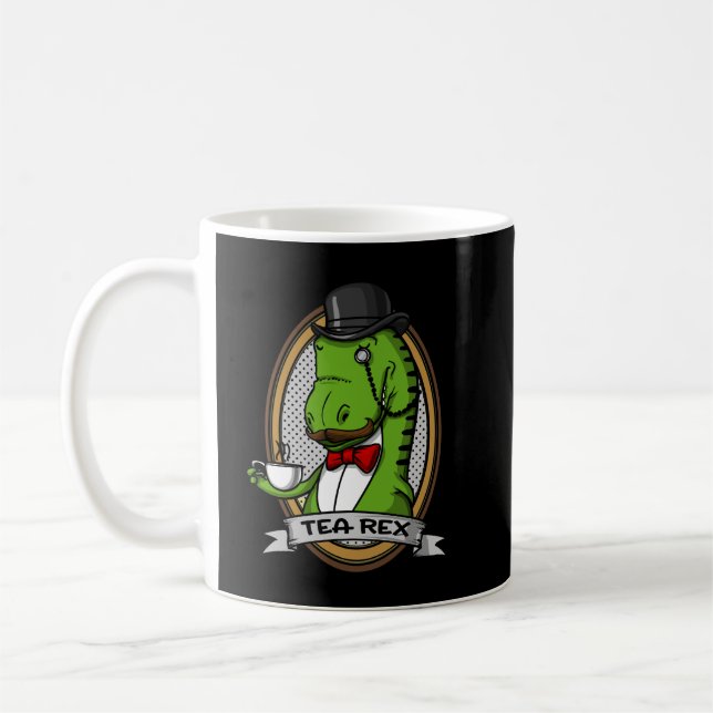 Tea Rex Funny T-Rex Dinosaur Joke Kaffemugg (Vänster)