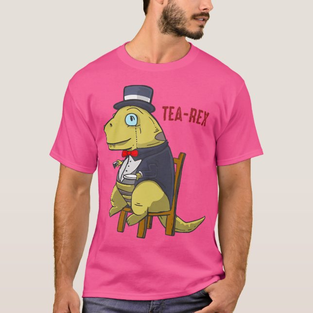 Tea Rex Funny T-Rex T Shirt (Framsida)