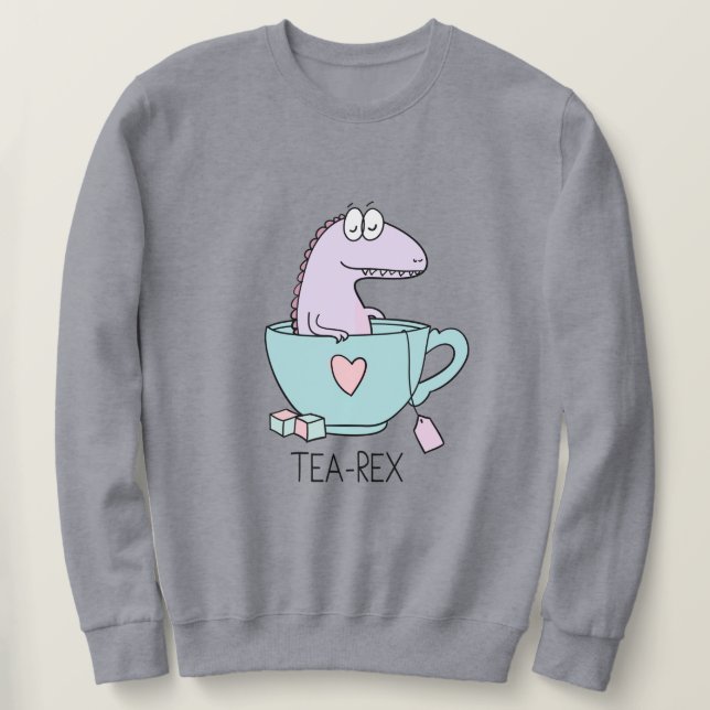 Tea-Rex Lång Ärmad Tröja (Design framsida)