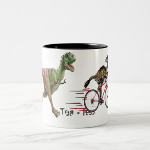 Tea Rex lustiga t-rex mugg-design Två-Tonad Mugg